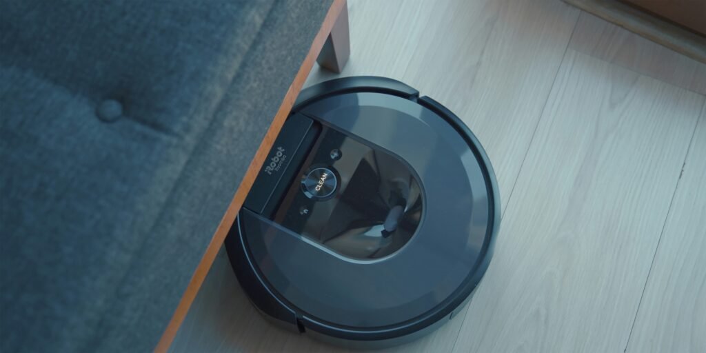 Smart vacuum with AI features, self-cleaning, Google Assistant, and long-lasting battery for automated cleaning perfection.
